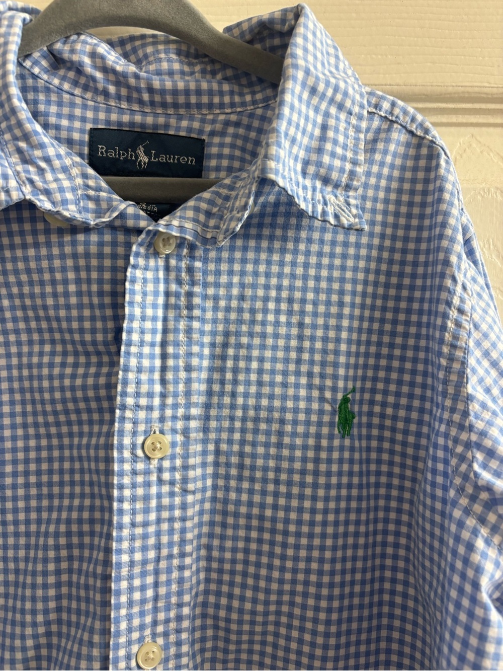 Ralph Lauren Light Blue Gingham Button-Down Shirt - Picture 2 of 4